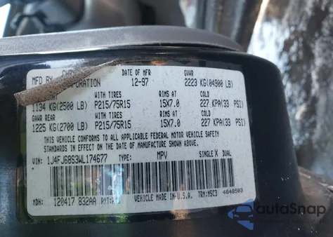 1998 Jeep Cherokee Classic/Limited/Sport z USA, uszkodzony, nr VIN 1J4FJ68S3WL174677